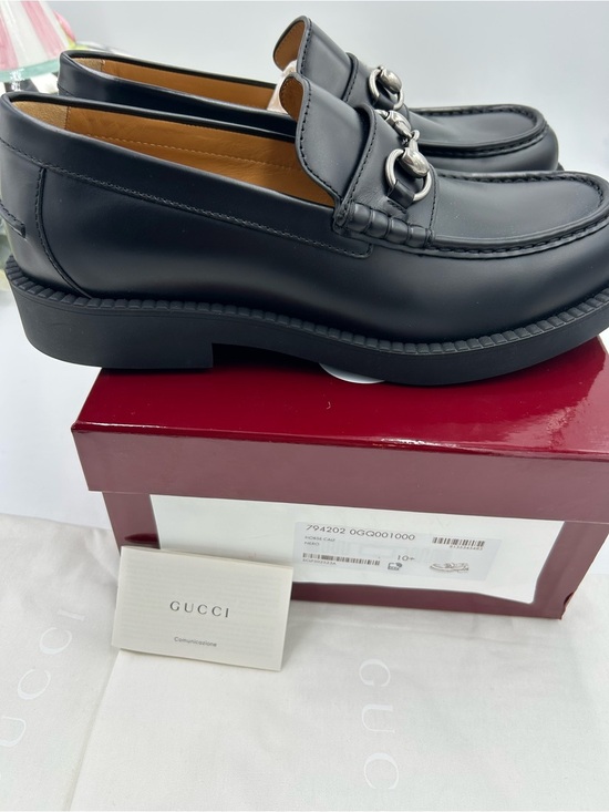 Men\'s Gucci horse bit leather loafers size 10.5 fits 11 US made in Italy